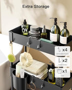 Pipishell 3 Tier Bathroom Storage Cart, Slim Storage Cart with Wheels,Black - Image 3