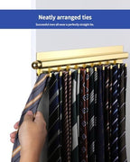 BaiNong Adhesive Valet Rod for Closets Pull Out 16.5" Gold with 10 Hooks - Image 5