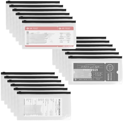 Clear Plastic Envelopes 100 Pcs Zipper Pouches Label Pocket by Voittozege