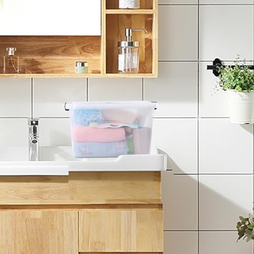 4-Pack 10.5 Quart Clear Plastic Latch Storage Boxes with Lid - Image 7