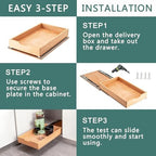 Pull Out Drawers for Kitchen Cabinets, Fully Assembled Wood Cabinet Pull Out Drawer, Pull Out Cabinet Organizer, Fast and Easy DIY Installation, 25”W x 21”D - Image 5