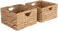 Seville Classics Premium Natural Handwoven Portable Laundry Bin Basket with Carrying Handles, Household Storage for Clothes, Linens, Sheets, Toys, Natural Water Hyacinth, Rectangular (2-Pack) by SevilleClassics