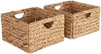 Seville Classics Premium Natural Handwoven Portable Laundry Bin Basket with Carrying Handles, Household Storage for Clothes, Linens, Sheets, Toys, Natural Water Hyacinth, Rectangular (2-Pack) by SevilleClassics