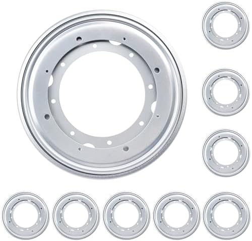 9 Pack 9" Lazy Susan Turntable Bearing Plate, Heavy Duty 750lbs Load Capacity, Lazy Susan Turntable Ball Bearing for Rotating Table, Serving Tray, Kitchen Storage(Silvery) by Unknown