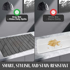 Large Stone Dish Drying Mat for Kitchen Counter, Quick Dry Dish Drying Mats, Foldable Absorbent Diatomaceous Earth Mats for Dishes Bottles Cup, Match Any Countertop (Gray Marble 28"×16" & 8"x4") - Image 4