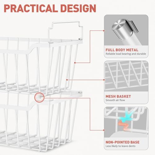 Goovilla Freezer Organizer Bins for 5-7 Cu.FT Chest Freezer, 4 Pack White - Image 2