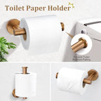 TURS Brushed Rose Gold 5 Piece Bathroom Hardware Set, SUS304 Stainless Steel 23.6 Inch Bath Towel Bar Set, Round Bathroom Accessories Kit Wall Mounted - Image 4