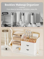 Booklov Small Makeup Organizer for Vanity Countertop, White - Image 6