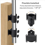 2PCS Patio Umbrella Holder Heavy Duty Outdoor Umbrella Stand Patio Umbrella Holder clamp ,Adjustable Patio Umbrella clamp Railing for Deck Railing,Fences,Docks,Courtyard Balcony, Patios - Image 3