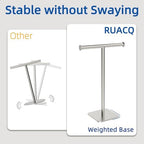 RUACQ T-Shape Hand Towel Holder Stand, 16inch, Brushed Nickel - Image 5