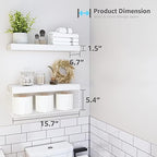 QEEIG Bathroom Shelves Over Toilet Wall Mounted (White, Set of 2, 15.7") - Image 3