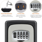 Key Lock Box Wall Mounted, Fayleeko 4 Digit Combination Lockbox for Outside, House Keys - 5 Keys Capacity, Key Safe Security Storage Lock Box for Indoor, Outdoor, Garage, Garden, Store (Black, 4Pack) - Image 6