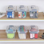 6 Quart Small Clear Plastic Storage Latch Box with Handle, 6 Packs - Image 6