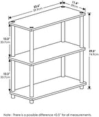 Furinno TURN-N-TUBE Storage Shelves, 3-Tier Book Shelf, Corner Shelf, Toolless Open Shelves, for Organization and Storage, Living Room, Garage, Home Office, Columbia Walnut - Image 2
