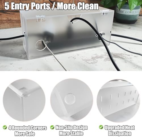 Cable Management Box with Lock,Cable Organizer Box & Power Strip Cover,Frosted Acrylic, Wire Storage and Organization for Cords,Suitable for TV, Computer,Child and Pet Proof(2PC) - Image 6