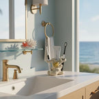 5 Inch Gold Octopus Toothbrush Holder, Ocean Bathroom Decor - Image 5