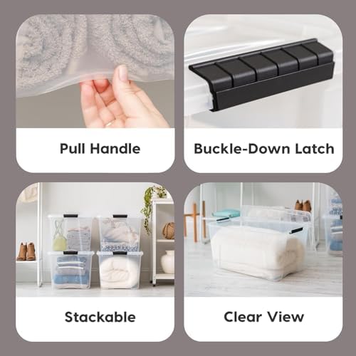 IRIS USA 2-Pack 94 Quart Storage Bins with Lids, Clear - Image 3