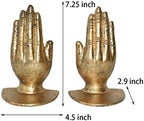 Hands Bookends, Prayer Hand Decorative Bookends Unique Gold Book Ends Heavy Duty Cast Iron Bookends for Shelves Decorative - Image 2
