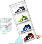 Clear Shoe Organizer,Stackable Shoe Display Case,Shoe Box Storage Bins with Magnetic Door,Fit Shoe Size Up to US 14 (X-Large-3Pack) - Image 2