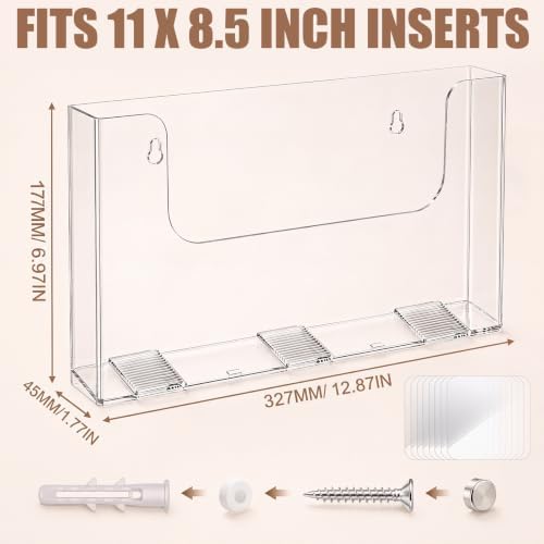 Ripeng 4 Pack Acrylic Brochure Holder Wall Mount, 11.5 x 8 Inch - Image 2