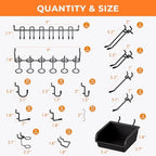 INCLY 220PCS Pegboard Accessories Organizer Kit for 1/4 Inch Pegboard - Image 4