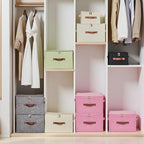 2PCS Storage Bins with Zipper Lids Decorative Lidded Basket Box - Image 5