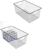 16inch Upright Freezer Organizer Baskets for 13-14,16-21 cu.ft Standup Freezer, Settle freezer chaos and reduce food waste effectively, Durable, Fully Use Space, Improve Air Circulate, Black, Pack 2 by Y.Z.Bros