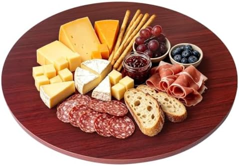 23.6 Inch Wood Lazy Susan for Tabletop, Large Lazy Susan (Walnut Color) by oyhqes