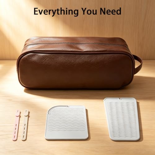 Hair Tools Travel Bag 5-Piece Set, Dark Brown - Image 2