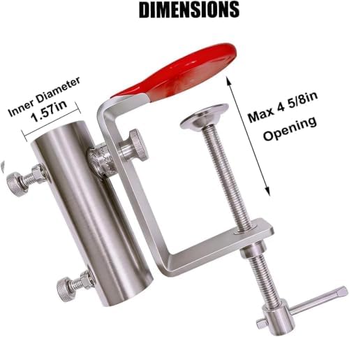 Stainless Steel Patio Umbrella Holder, 360° Adjustable Clamp - Image 5
