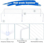 Medium (13.1 x 10.2 Inch) Cabinet Storage Shelf Rack, 6 Shelves, Kitchen Counter and Cabinet Shelf, Storage Rack Organizer for Kitchen, Fridge, Cabinet, Bathroom Cupboard & Pantry, White - Image 5
