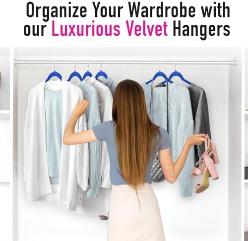 Velvet Hangers 30 Pack, Non-Slip Slim Felt Clothes Hangers, Navy Blue - Image 7