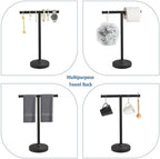 RUMOSE Matte Black Hand Towel Holder Stand Countertop Towel Rack - Image 3