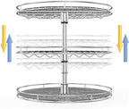 3 Tier Lazy Susan Large Shelf for Kitchen 13 inch,Tall Height Adjustable Turntable Spice Rack Spinner Cabinet Organizers and Storage,Rotating Under Sink Organizer,with PP Plastic Sheet (3 Tier) - Image 2