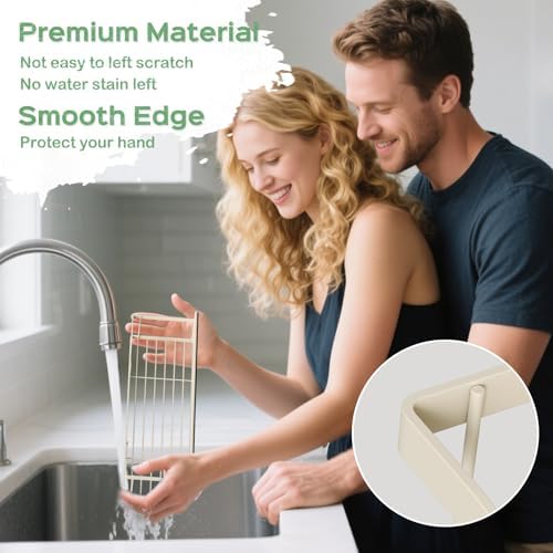 5 Pack Multifunctional Magnetic Shelves for Refrigerator Spice Rack & Washing Machine Organize, Include Paper Towel Holder, Kitchen Utensil Hanger and Hooks, Strong Magnet for Secure Hold (Cream) - Image 3