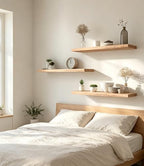 24 Inch Rustic Wood Floating Shelves Farmhouse Wooden Wall Shelves for Bathroom Bedroom Living Room Kitchen Office Set of 4 Light Brown - Image 4