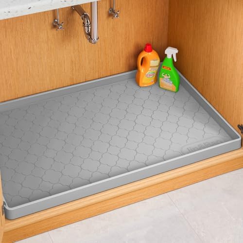 Jin&Bao Under Sink Mat 19" x 19" Waterproof Silicone Cabinet Kitchen Liner by Jin%26Bao