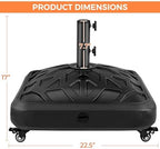 Yaheetech 123lbs Capacity Fillable Mobile Umbrella Base, Checkered, Black - Image 3