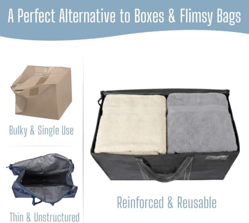 VENO 10 Pack Heavy Duty Moving Bags, Extra Large Storage Bags with Reinforced Handles & Strong Zippers, Foldable & Reusable Moving Box Alternative for Clothes & Dorm Storage - Image 5