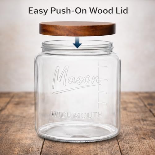kitchentoolz Large Mason Jars with Lids – 64 oz Mason Jars Wide Mouth, 1/2 Gallon Glass Jar with Lid for Pantry Storage, Canning, Flour, Dry Goods – 2 Pack - Image 2