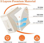 WOWBOX Sheet Organizers and Storage,Closet Bed Sheet Organizer Under Bed Storage and Organization with Label Cards & Clear Window for Bedding Sheets,Duvet Covers,Blankets (8 Pack，Beige) - Image 3