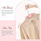 HOUSE DAY Pink Velvet Hangers 60 Pack, Non Slip Flocked Felt Hangers, Sturdy Velvet Clothes Hanger, Cute Heart Heavy Duty Coat Hanger, Ultra Slim Pink for Closet Space Saving - Image 3