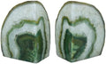 Nature's Decorations Green Agate Bookends – A+ Grade Geode Heavy Duty Decorative Stone Crystal for Shelves & Bookcases, Natural Polished Bookshelf Decor, 1 Pair 6-8Lbs by NaturesDecorations