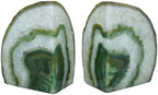 Nature's Decorations Green Agate Bookends – A+ Grade Geode Heavy Duty Decorative Stone Crystal for Shelves & Bookcases, Natural Polished Bookshelf Decor, 1 Pair 6-8Lbs by NaturesDecorations