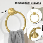 Classic Bathroom Hardware Accessories Set 4 Piece Brushed Gold - Image 4