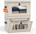 35L Closet Organizers 2-Pack, Front Opening Storage Bins with Window by CABIBOX