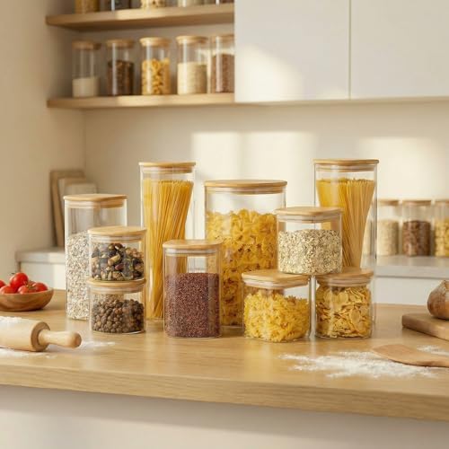 42 oz Square Glass Food Storage Containers with Airtight Bamboo Lids, 4Pack - Image 6