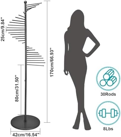 Scarf Rack Freestanding Metal Scarf Display Stand Spiral Hijab Organizer - Image 4