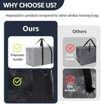 Moving Bags Heavy Duty Extra Large, Moving Boxes, Moving Supplies Essentials, Blue Storage Bins with Lids, Plastic Packing Totes, Storage Bags for Clothes with Handles & Zippers(Black, 12 Pack) - Image 4