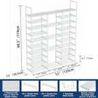 Mavivegue 10 Tiers Shoe Rack, Large Storage Space, 55-60 Pairs, White, Polypropylene - Image 2